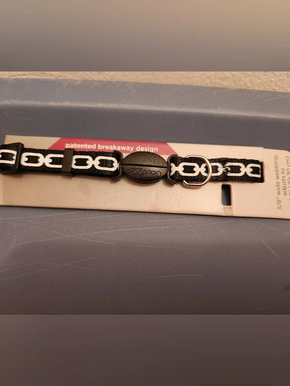 Good2Go Black and White Chain-Link Breakaway Cat Collar